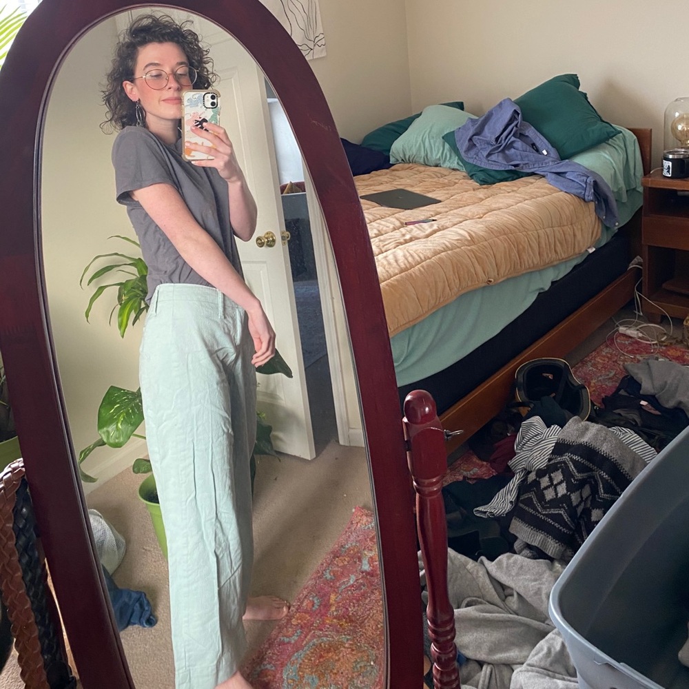 Teal/Turquoise Wide Leg Work Pants